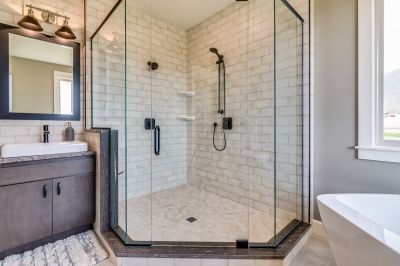 Contemporary Shower with Glass